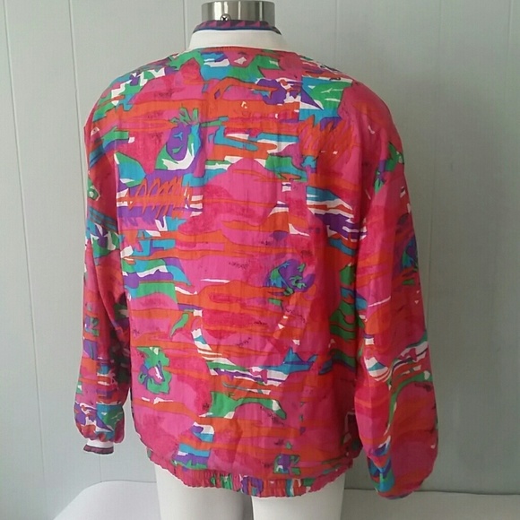 Funky Windbreaker Bright Magenta Tropical coat - Picture 3 of 5